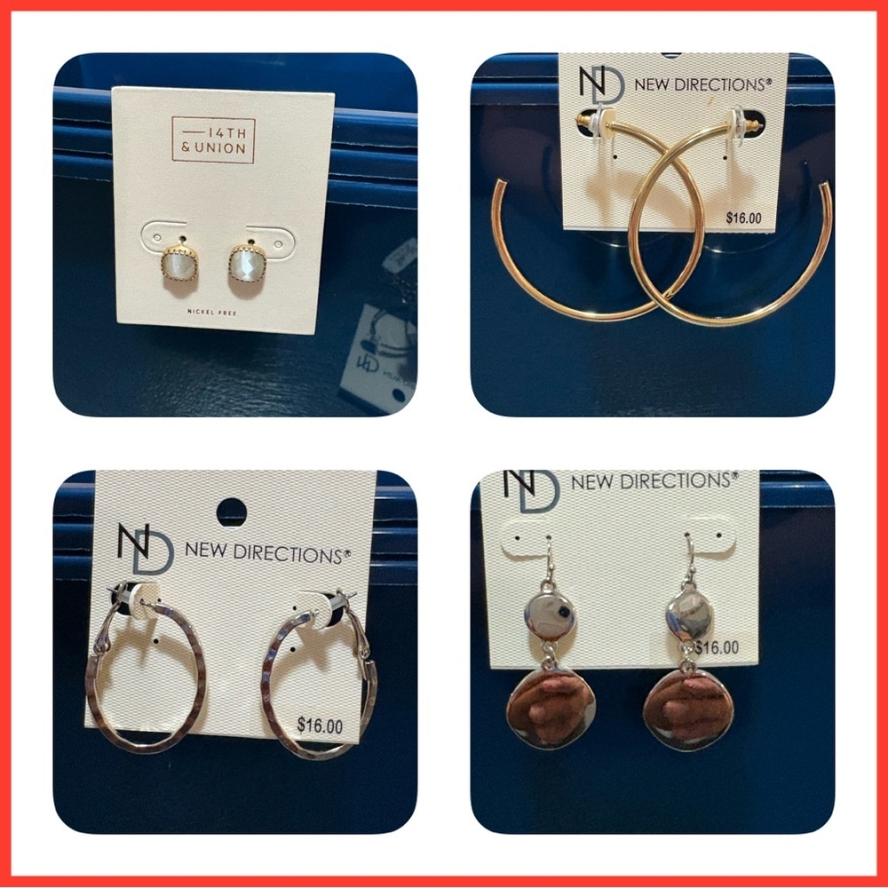 Elegant Gold And Silver Earring Set